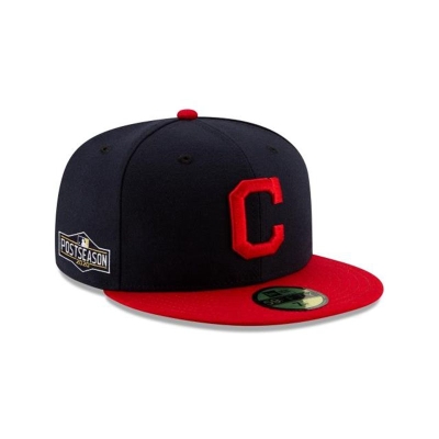 Sapca New Era Cleveland Indians MLB Postseason Side Patch 59FIFTY Fitted - Albastri